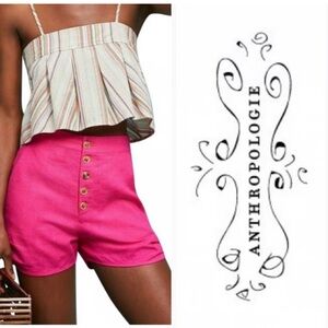 Anthropology Moon River Fuchsia High Waist Shorts
